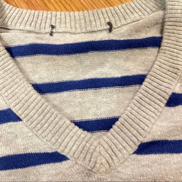 A/X Armani Exchange Y2K Sequin Striped Sweater Grey Blue - Picture 11 of 13